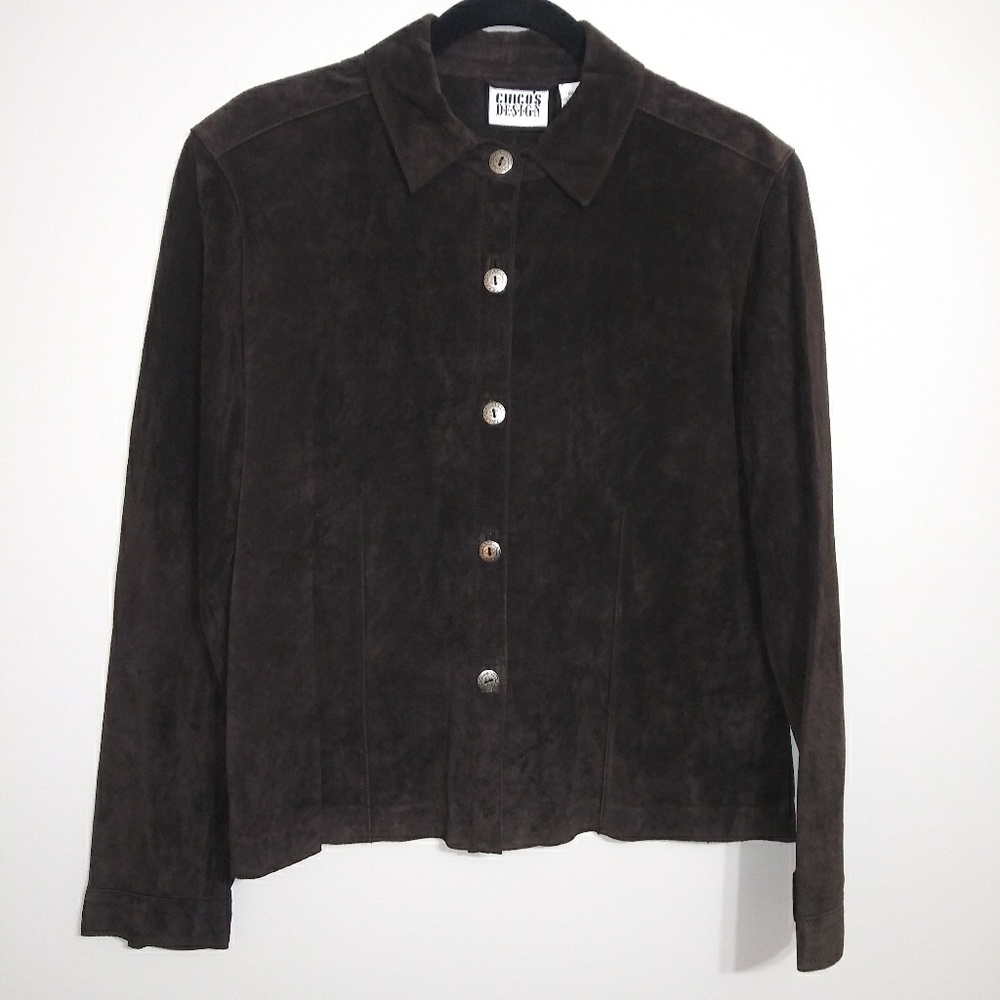 Chico's vintage 100% suede leather jacket